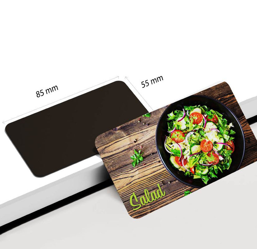 dhcrafts Rectangular Rubber Fridge Magnet Multicolor Food Salad Rectangular Design Pack of 1 (8.6cm x 5.4cm)